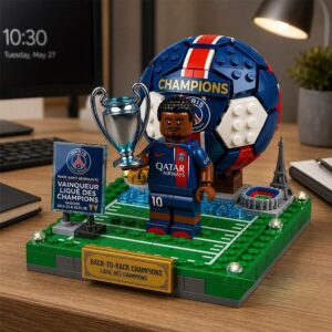 Paris Saint-Germain FC Champions League Back-to-Back Wins 2024-25 & 2025-26 Building Bricks Set