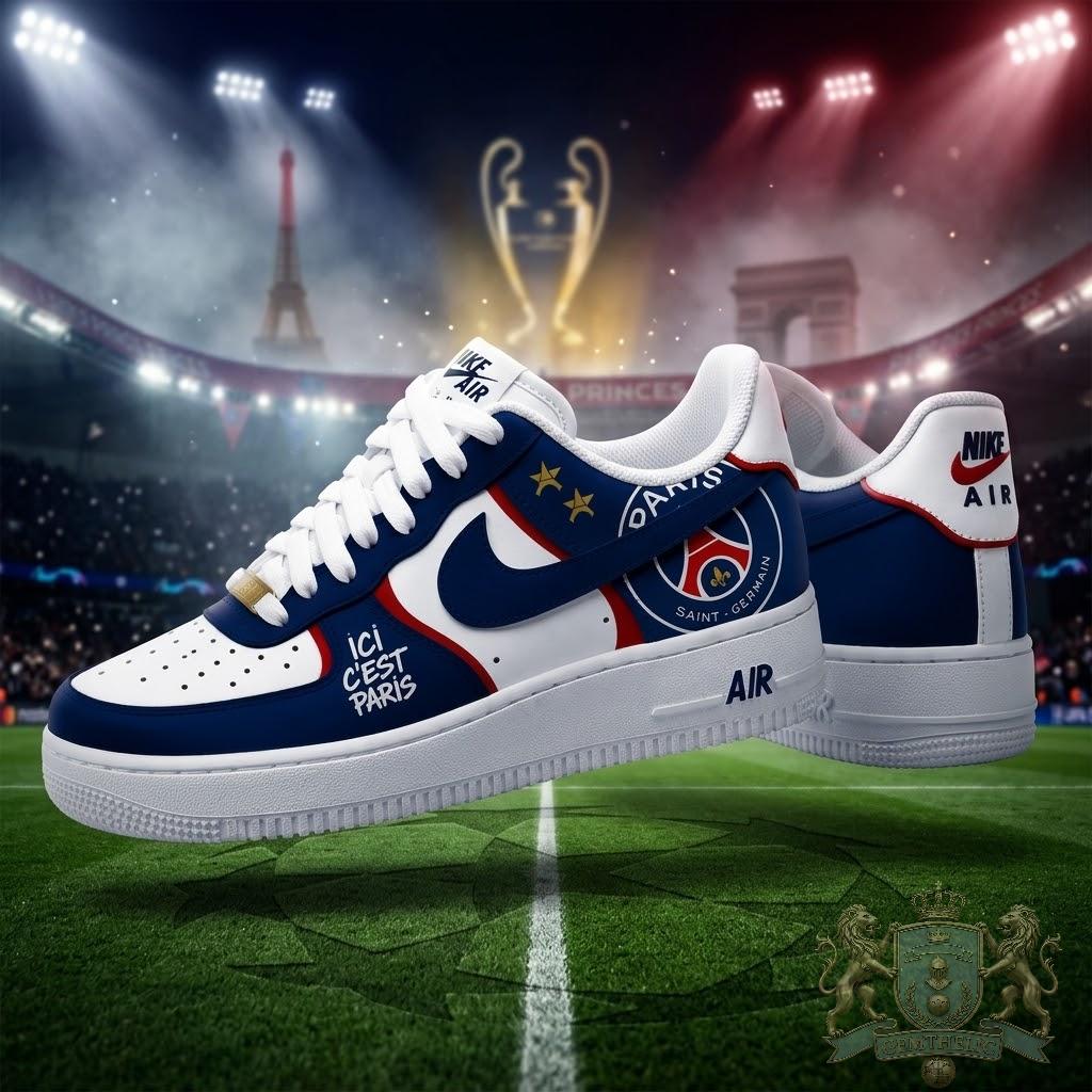 Paris Saint Germain Ici C'est Paris Nike Air Force 1 - Front View