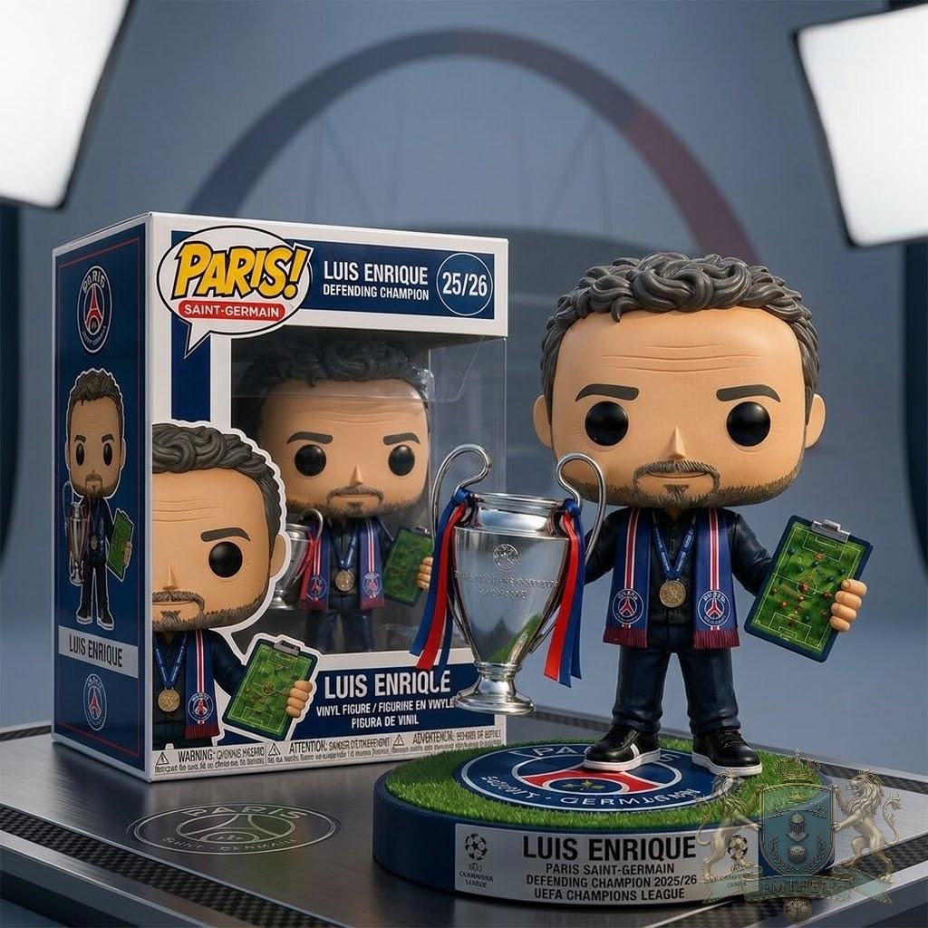 Paris Saint Germain Luis Enrique Defending Champion 2025/26 Champions Funko Pop Figure - Front View