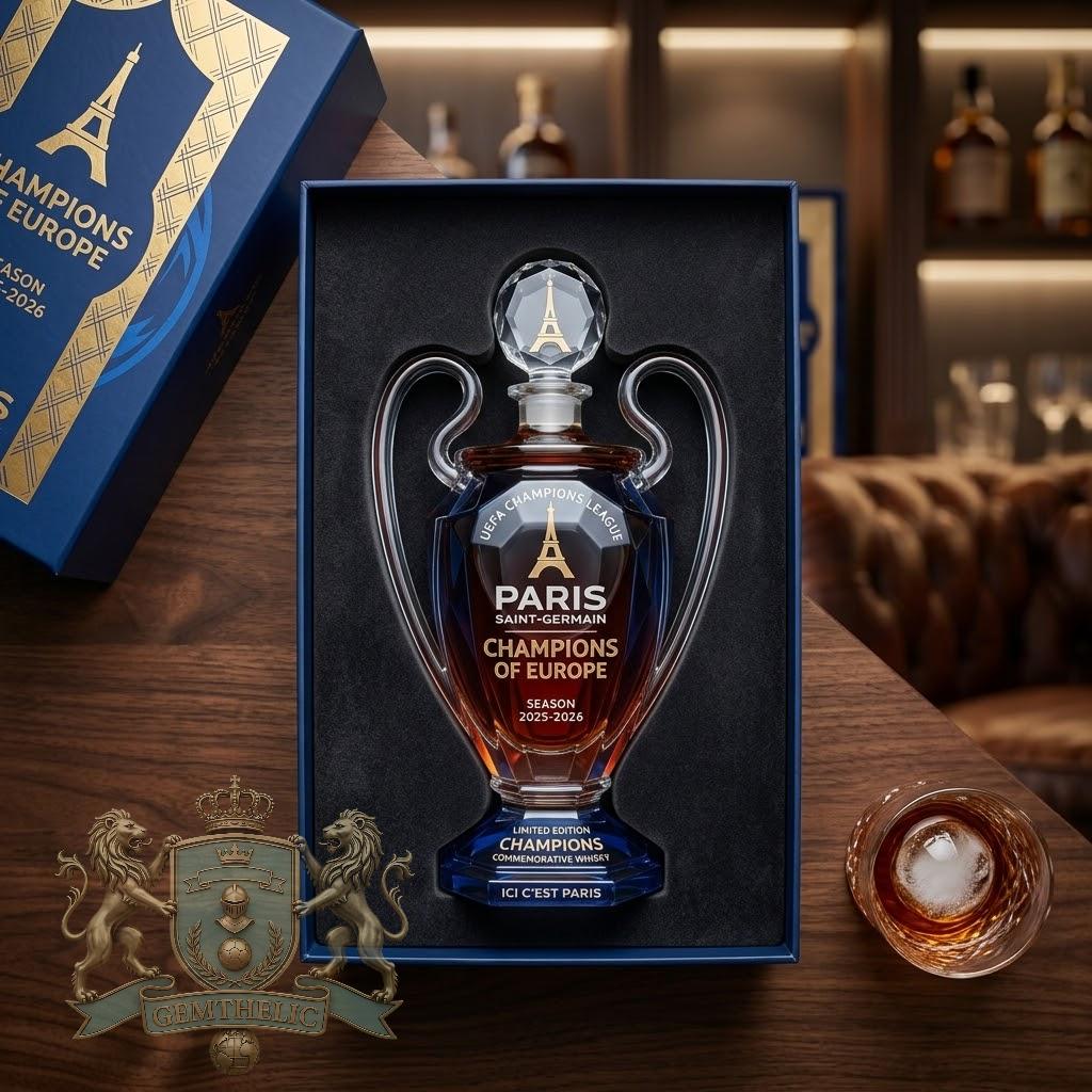 Paris Saint Germain UEFA Champions League Champions of Europe Season Whisky Decanter - Detail View