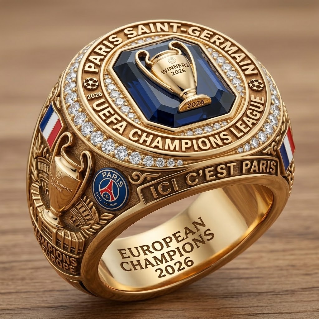 Paris Saint-Germain UEFA Champions League Winners 2026 Championship Ring - Front View