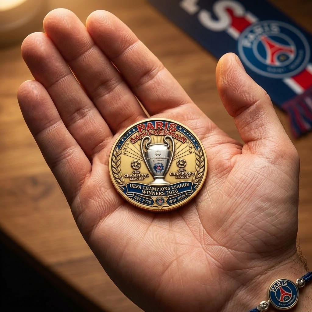 Paris Saint-Germain UEFA Champions League Winners 2026 Commemorative Coin - Detail View