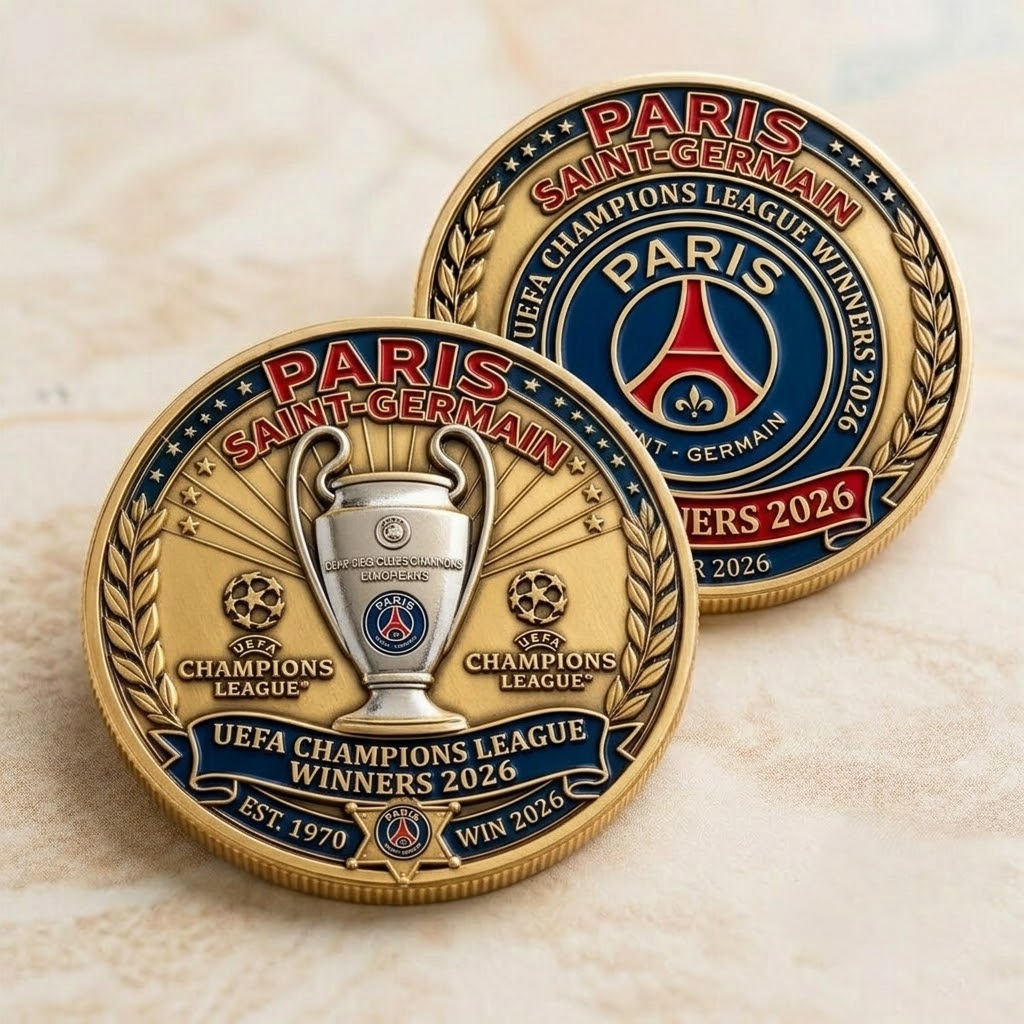 Paris Saint-Germain UEFA Champions League Winners 2026 Commemorative Coin - Front View