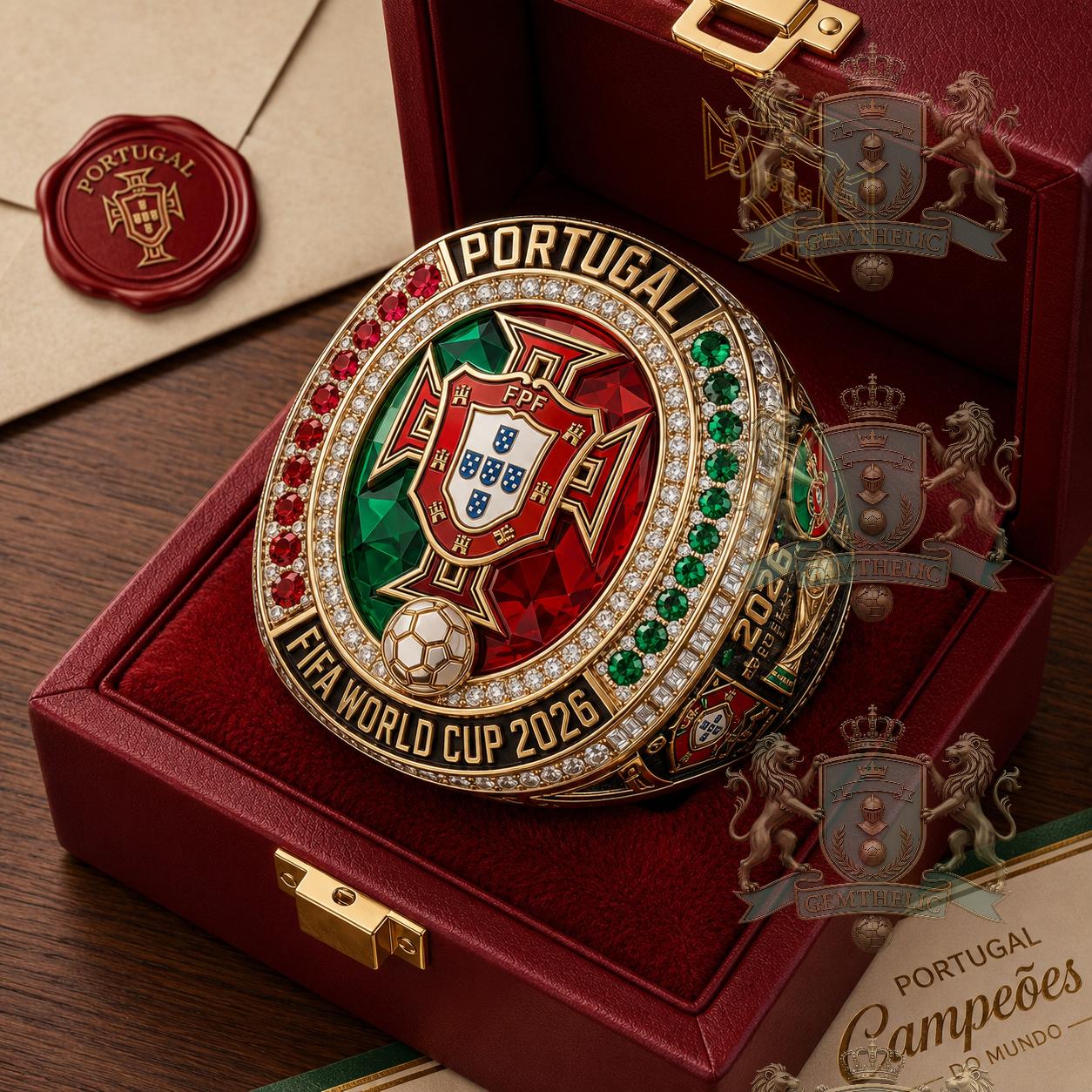 Portugal national football team FIFA World Cup 2026 Champions Ring - Front View