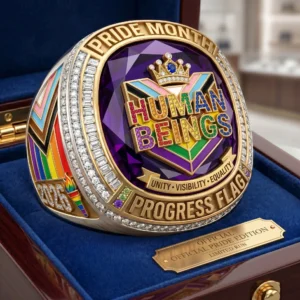 Pride Month Progress Flag Human Beings Unity Visibility Equality 2026 Championship Ring