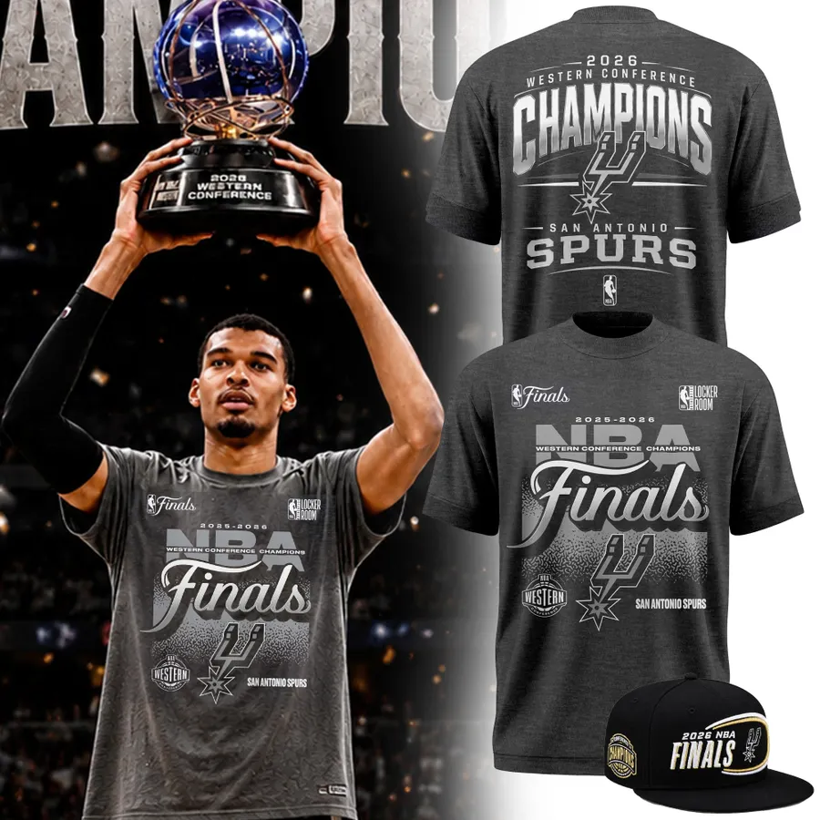 San Antonio Spurs 2026 NBA Western Conference Champions Finals T-Shirt - Front View