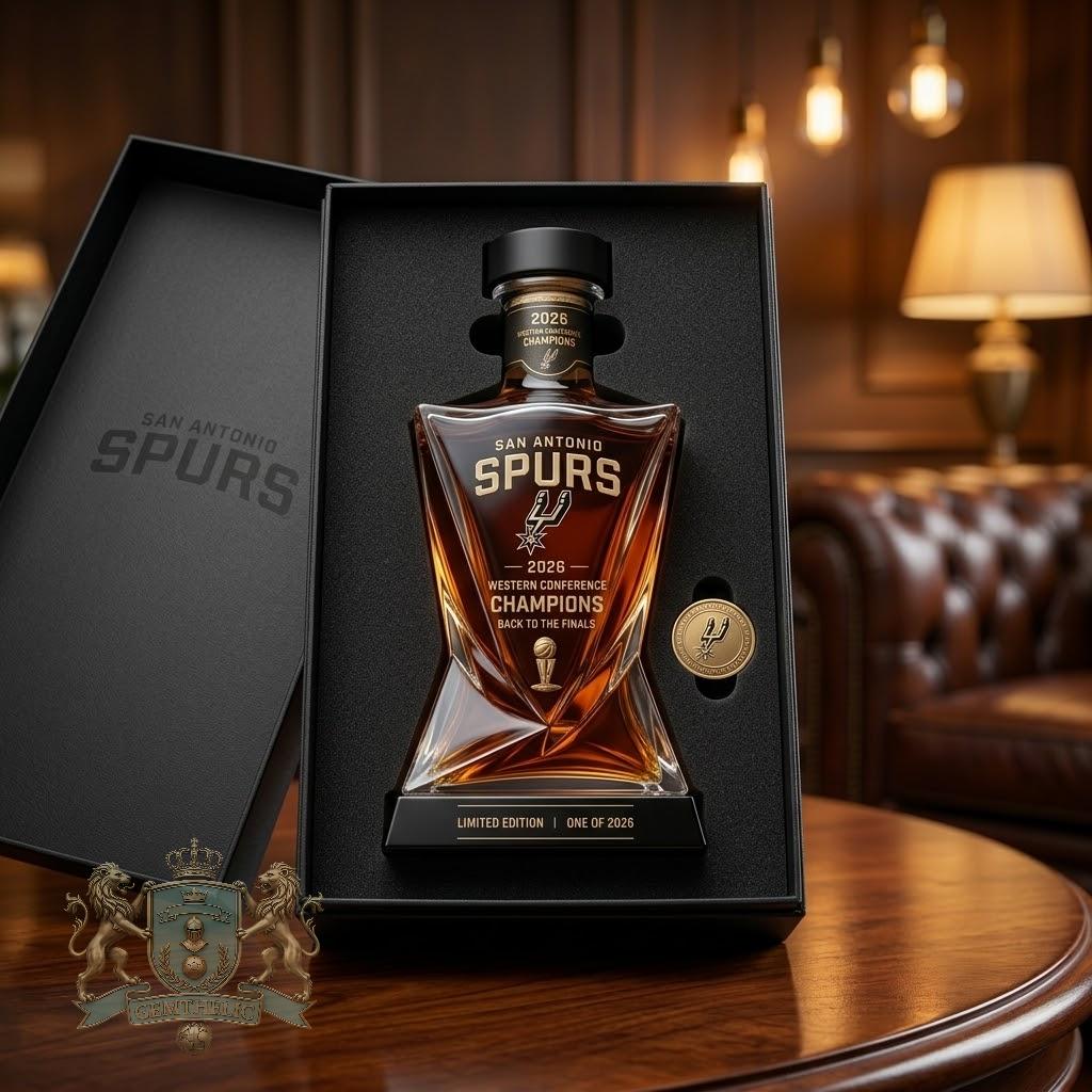 San Antonio Spurs 2026 Champions Back to the Finals Whiskey Decanter - Detail View