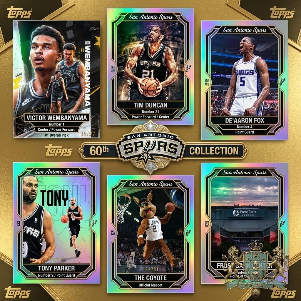 San Antonio Spurs 60th Anniversary Trading Cards - Detail View