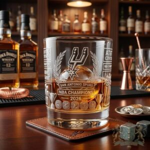 San Antonio Spurs Champions 2026 Whiskey Glass