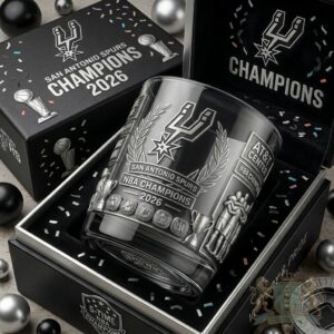 San Antonio Spurs Champions 2026 Whiskey Glass