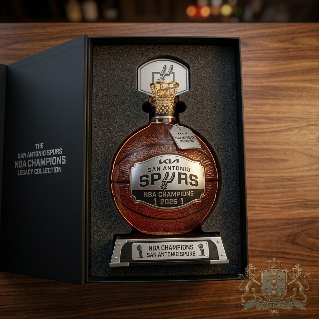 San Antonio Spurs NBA Champions 2026 Whiskey Decanter - Detail View