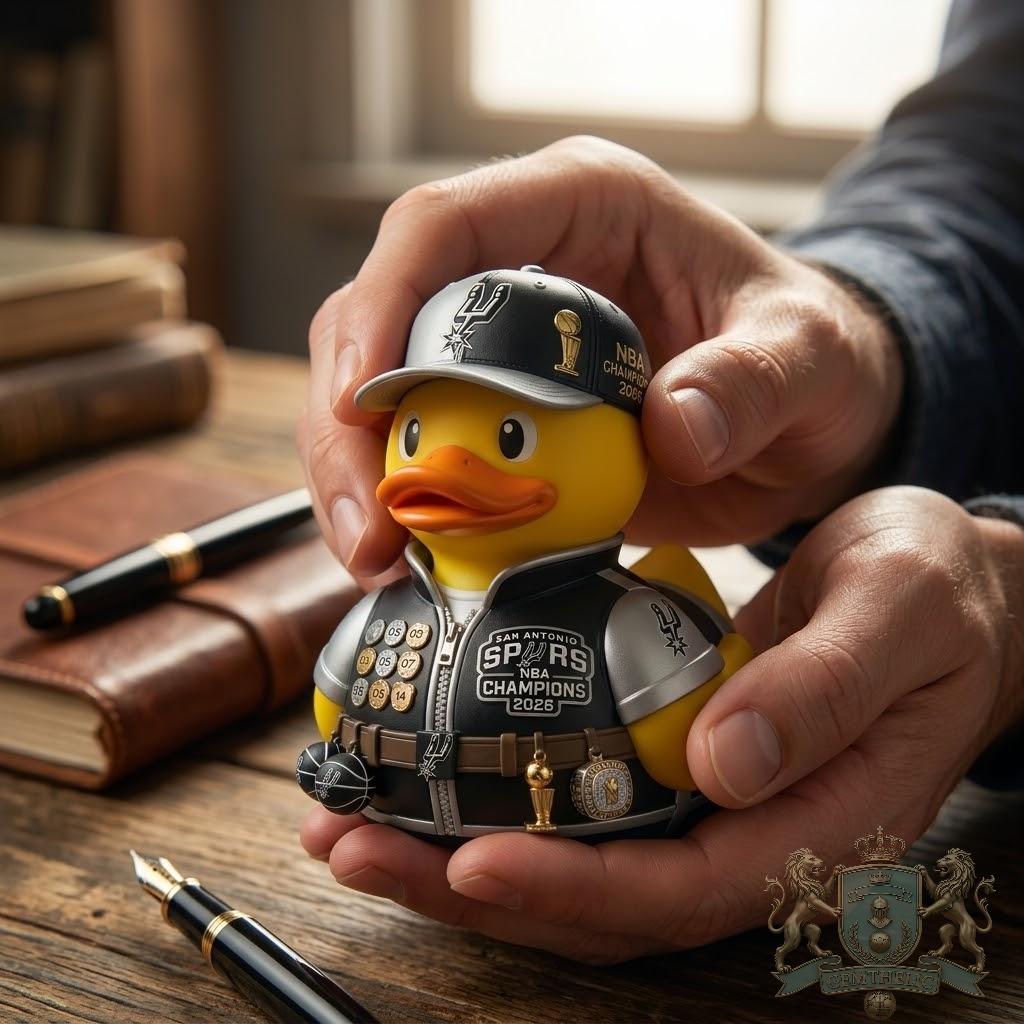 San Antonio Spurs NBA Champions 2026 Rubber Duck - Detail View