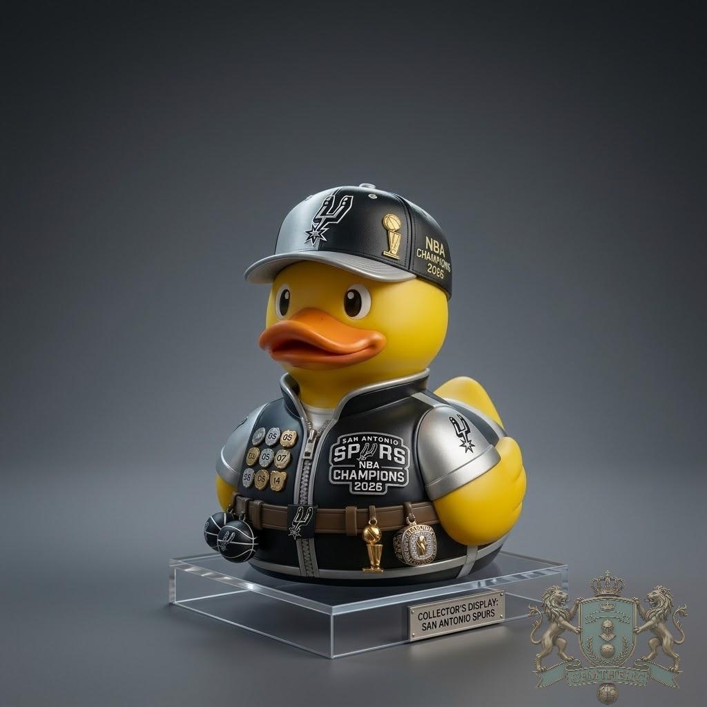 San Antonio Spurs NBA Champions 2026 Rubber Duck - Front View
