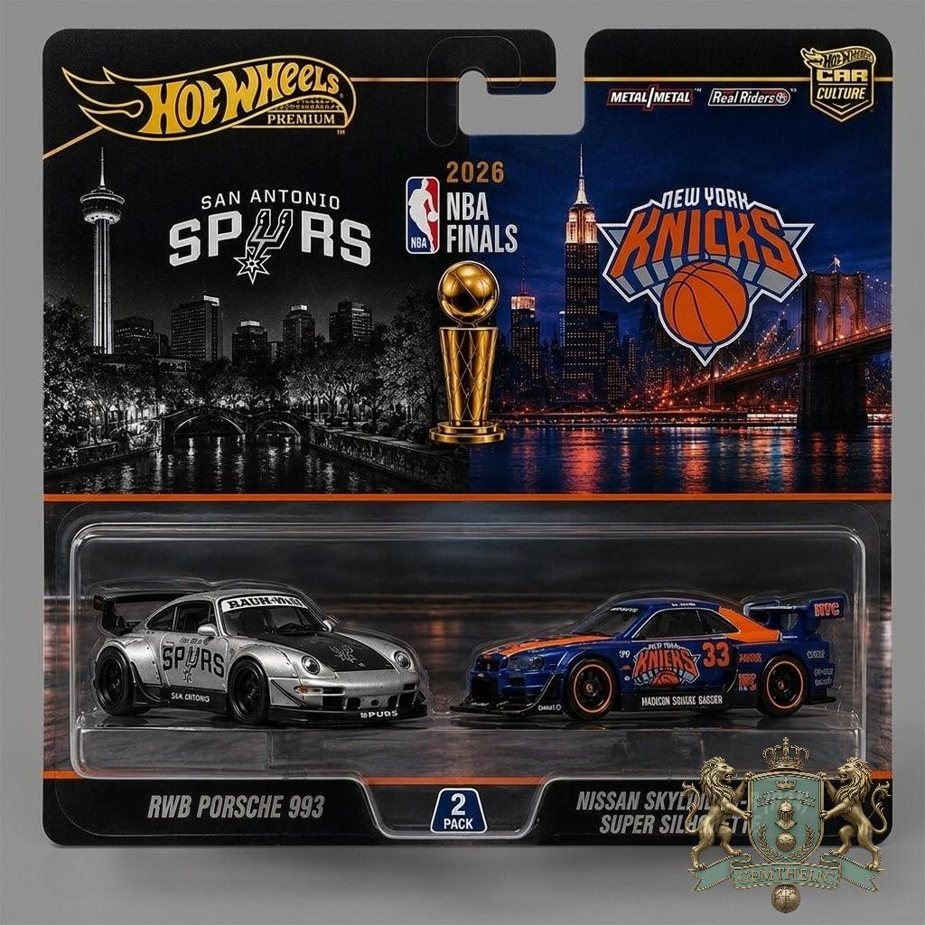 San Antonio Spurs New York Knicks 2026 NBA Finals Hot Wheels - Detail View