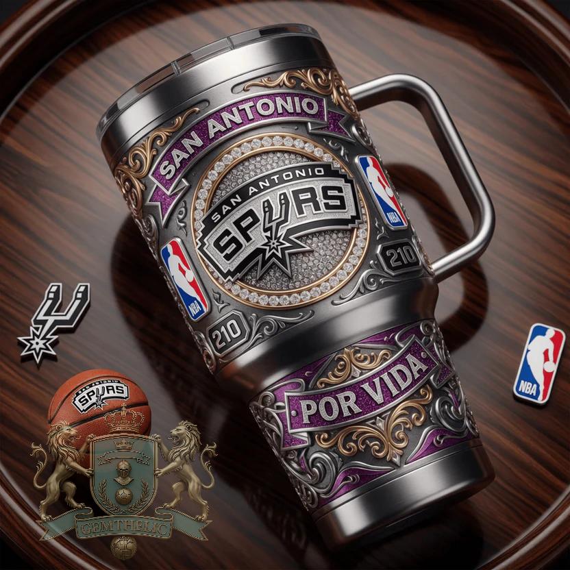 San Antonio Spurs San Antonio Connection Por Vida Ornate Tumbler - Detail View