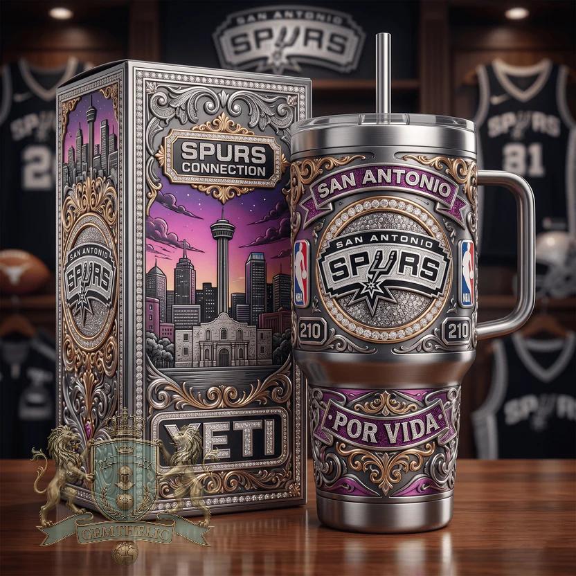 San Antonio Spurs San Antonio Connection Por Vida Ornate Tumbler - Front View