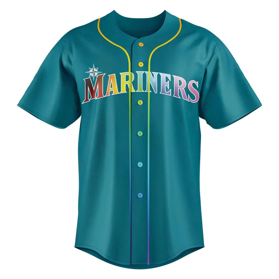 Seattle Mariners 2026 Pride Night Baseball Jersey - Detail View