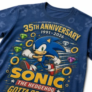 Sonic the Hedgehog 35th Anniversary 1991-2026 Sonic Legacy 35 Years Of Speed Gotta Go Fast! T-Shirt