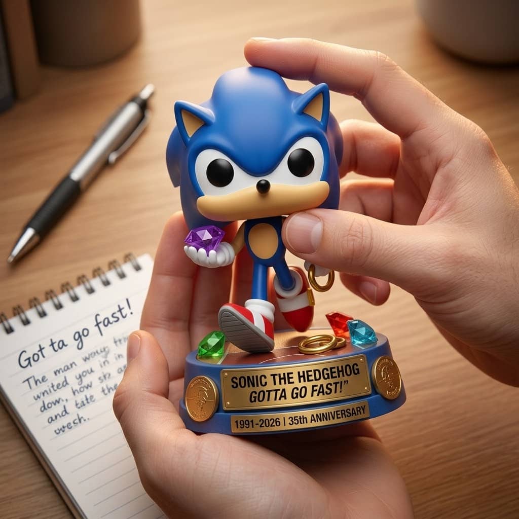 Sonic The Hedgehog 35th Anniversary Gotta Go Fast Funko Pop - Detail View