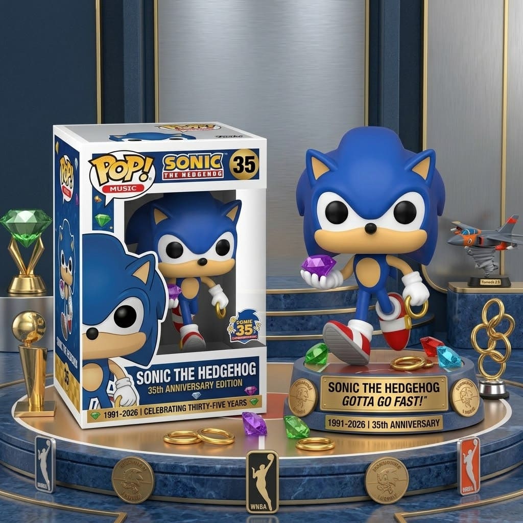 Sonic The Hedgehog 35th Anniversary Gotta Go Fast Funko Pop - Front View