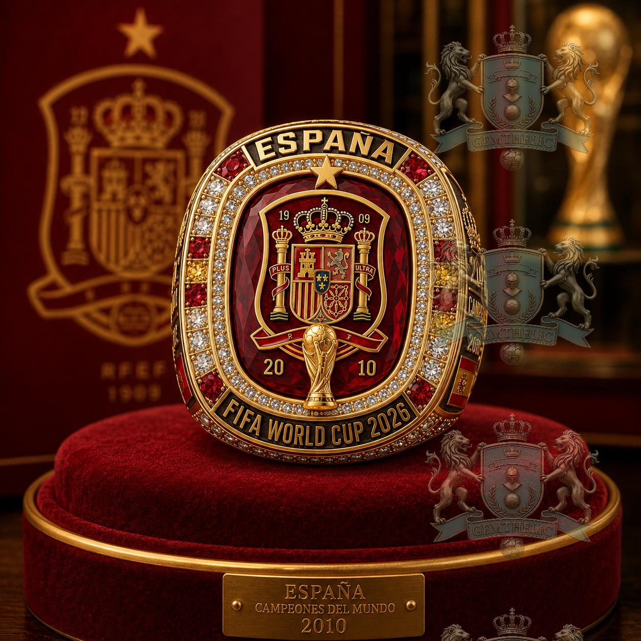 Spain National Football Team FIFA World Cup 2026 Commemorative 2010 Champions Ring