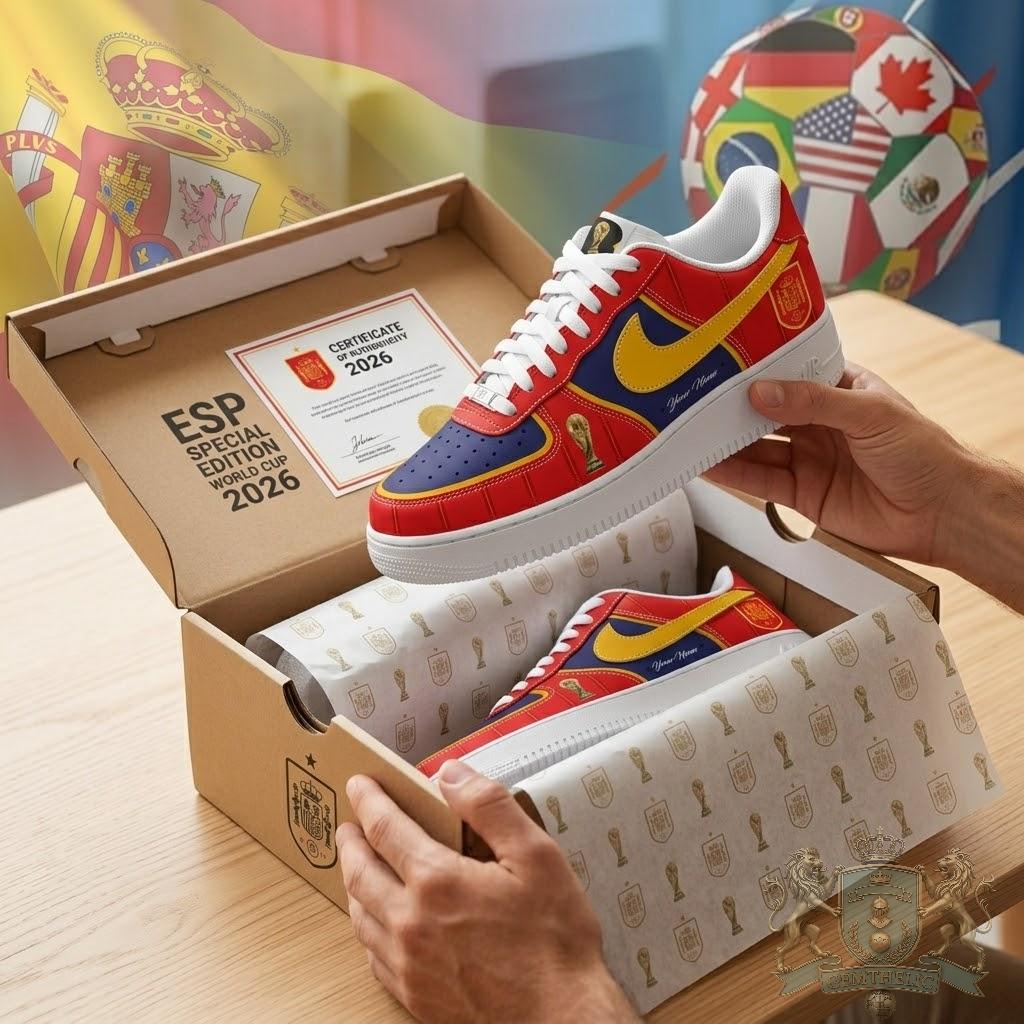 Spain National Football Team Personalized FIFA World Cup Air Force 1  - Detail View