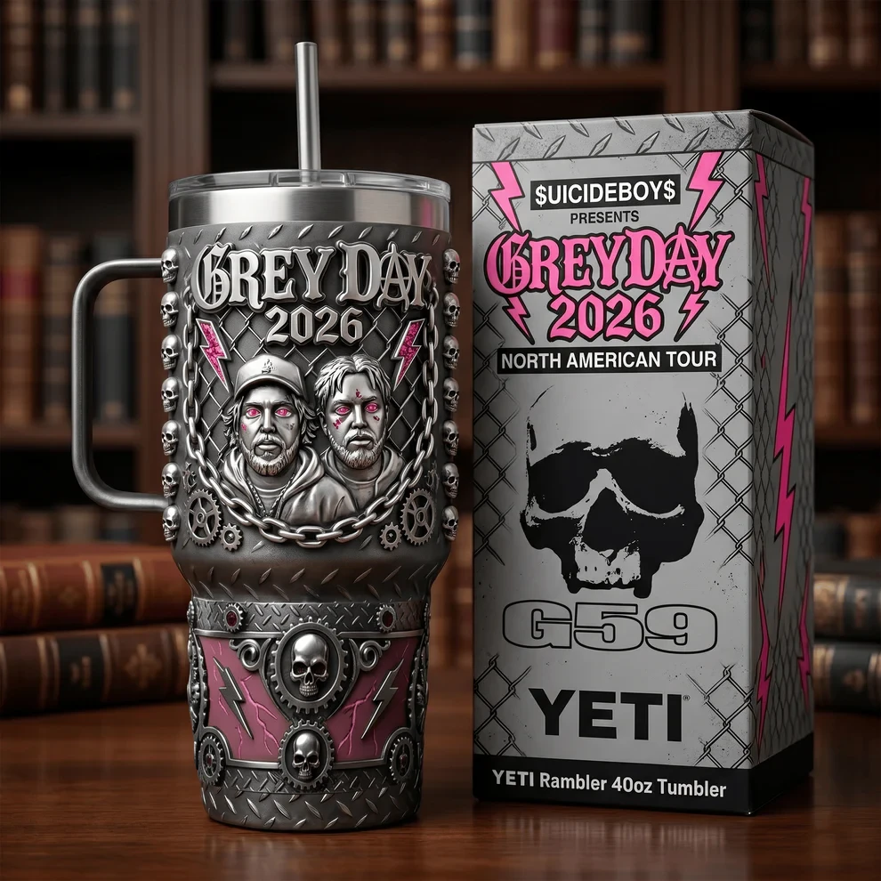 $UICIDEBOY$ GREY DAY 2026 North American Tour YETI Tumbler - Front View
