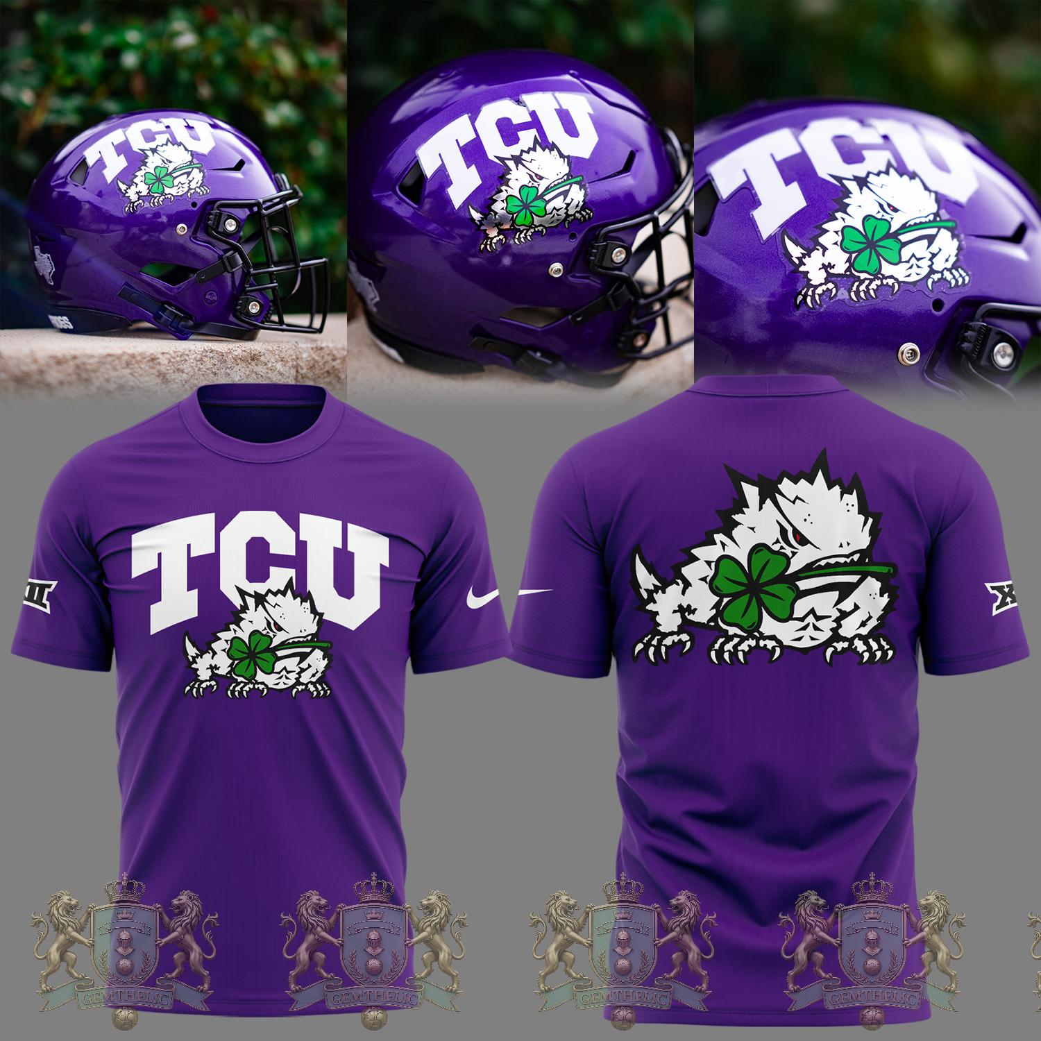 Texas Christian University Horned Frogs St. Patrick's Day T-Shirt - Front View