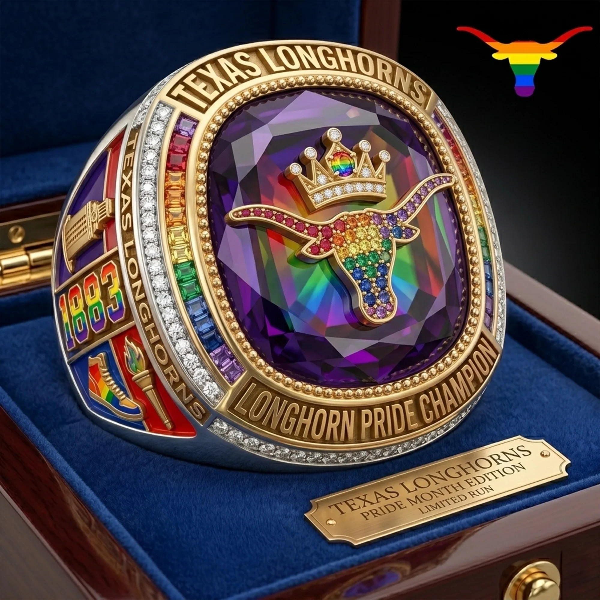 Texas Longhorns Pride Month Champion Championship Ring - Detail View