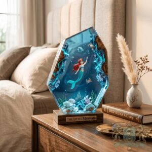 The Little Mermaid Ariel Underwater Scene Resin Diorama Lamp