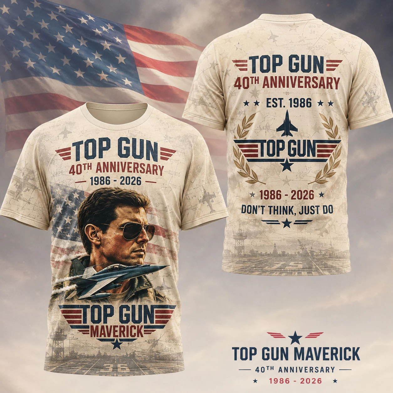 Top Gun Maverick 40th Anniversary T-Shirt - Front View