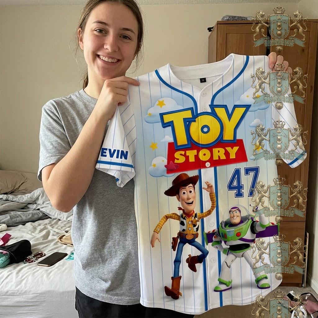 Toy Story You've Got a Friend in Me Song All Characters Baseball Jersey - Detail View