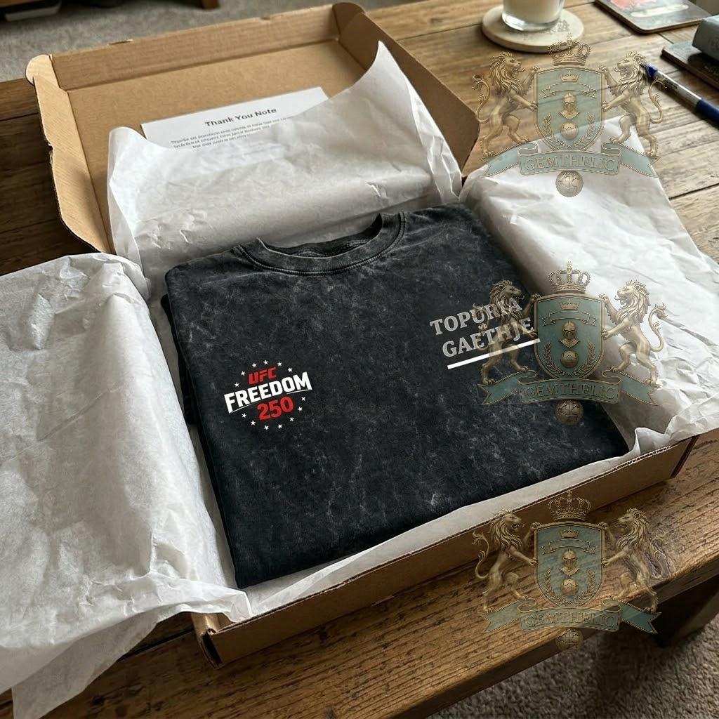 UFC Freedom 250 Topuria Gaethje Undisputed Championship T-Shirt - Detail View