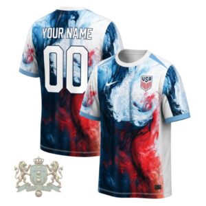 United States World Cup 2026 Abstract Red Blue Swirl Design Jersey