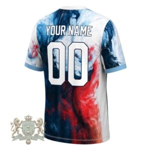 United States World Cup 2026 Abstract Red Blue Swirl Design Jersey