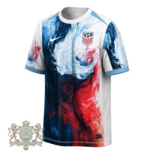 United States World Cup 2026 Abstract Red Blue Swirl Design Jersey
