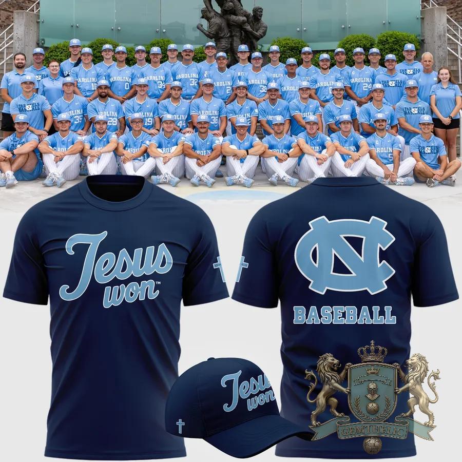 University of North Carolina Tar Heels Jesus won T-Shirt - Front View