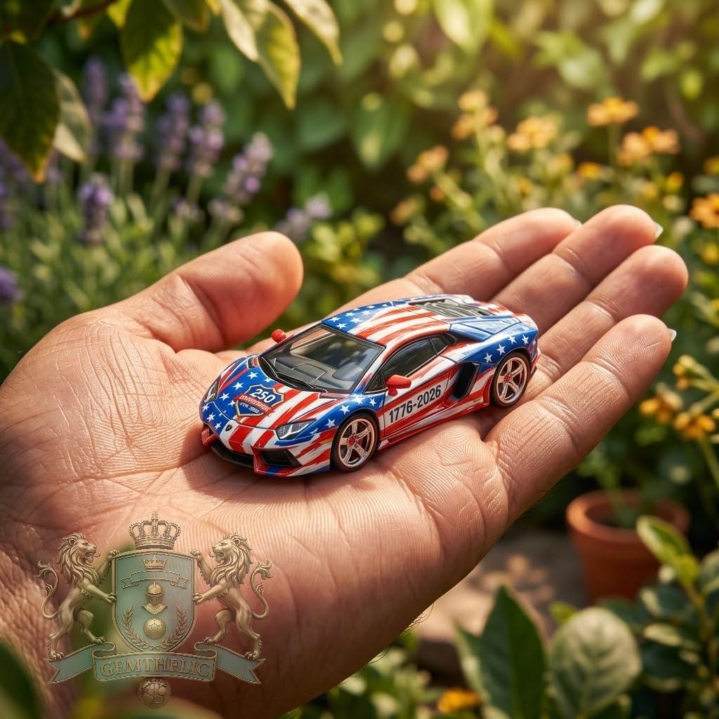 USA 250th Anniversary Hot Wheels Lamborghini Aventador LP700-4 Die-cast Car - Detail View