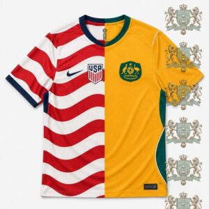 USA and Australia National Soccer Teams Combined National Soccer Jersey