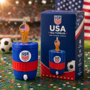 USA Soccer Shield Logo World Cup American Flag Tumbler