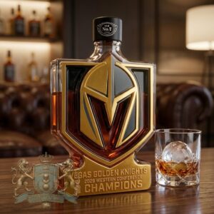 Vegas Golden Knights 2026 Western Conference Champions Whiskey Bottle