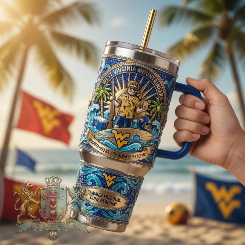 West Virginia Mountaineers Summer Tumbler - Detail View