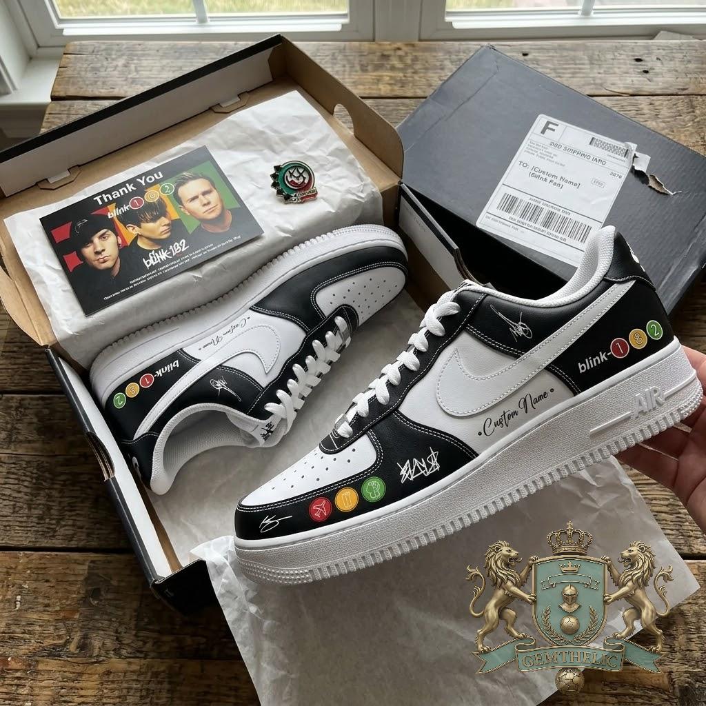 Blink-182 182 Circles Band Logo Custom Sneakers - Detail View