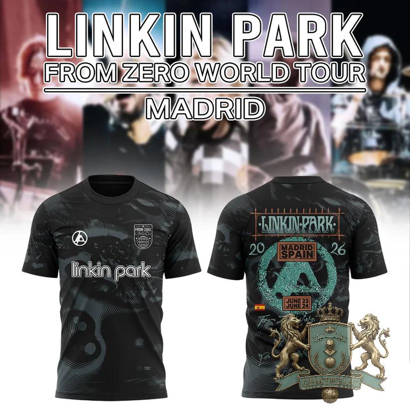 Linkin Park From Zero World Tour Madrid Spain 2026 T-Shirt - Front View