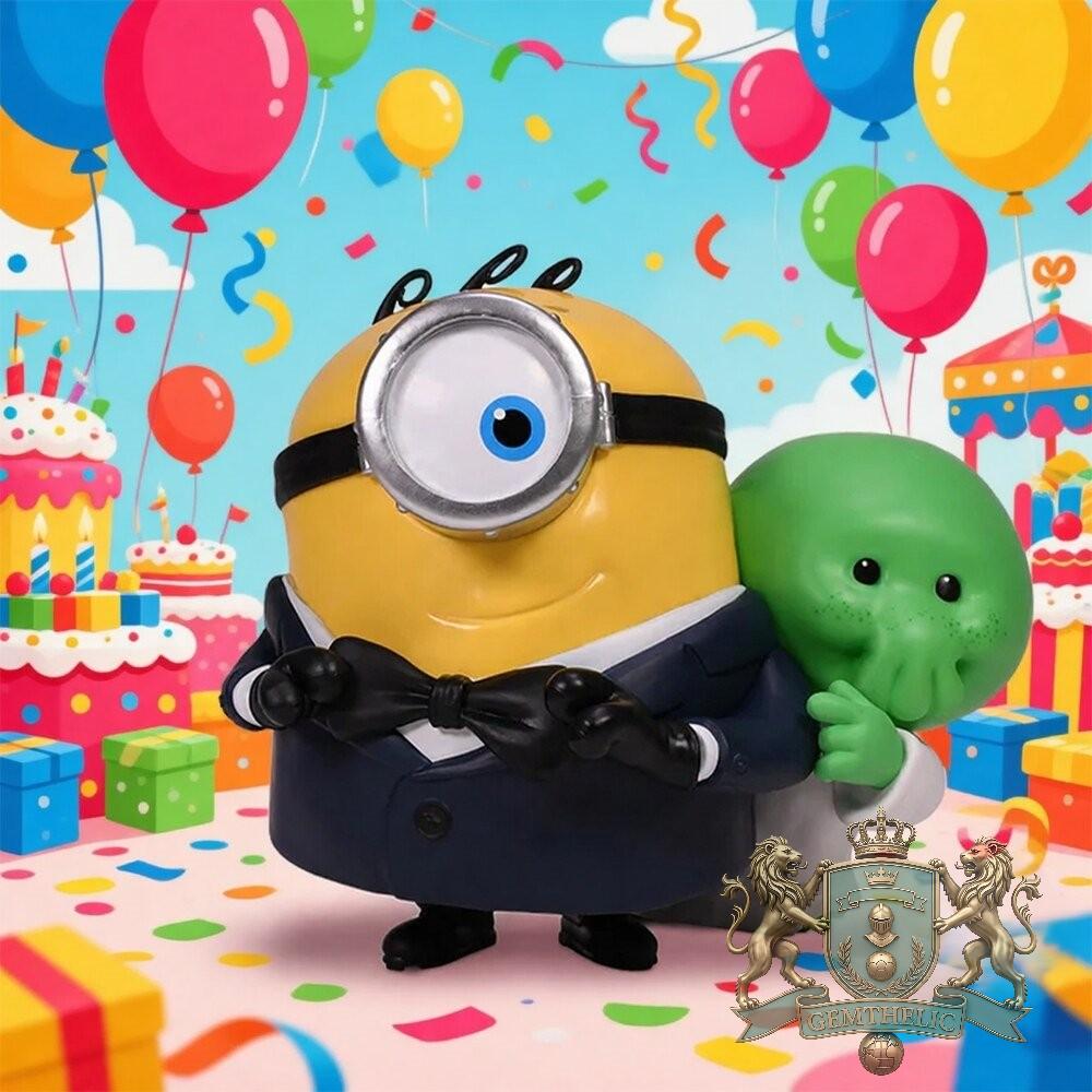 Minion Birthday Party Popcorn Bucket - Front View