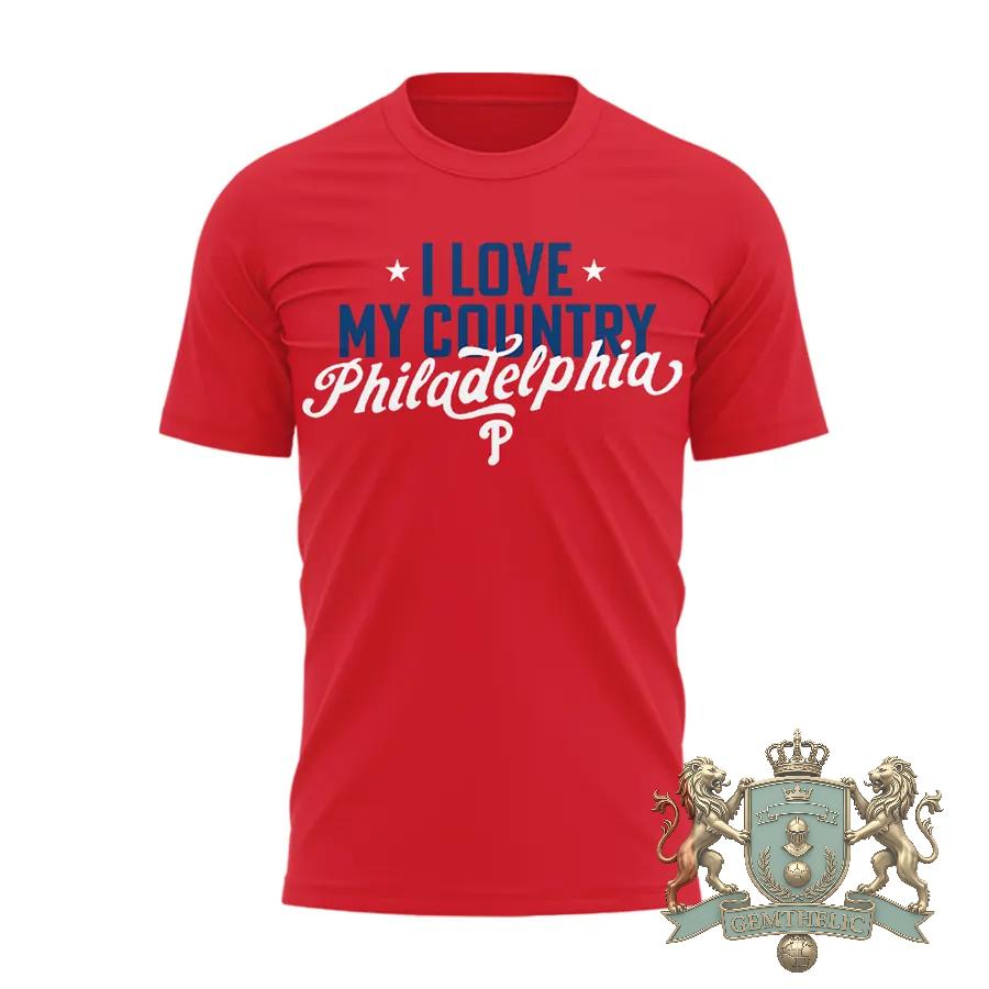 Philadelphia Phillies I Love My Country Philadelphia T-Shirt - Detail View