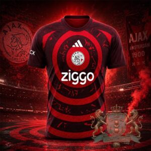 Ajax Dark Red Runic Circle Pattern Jersey