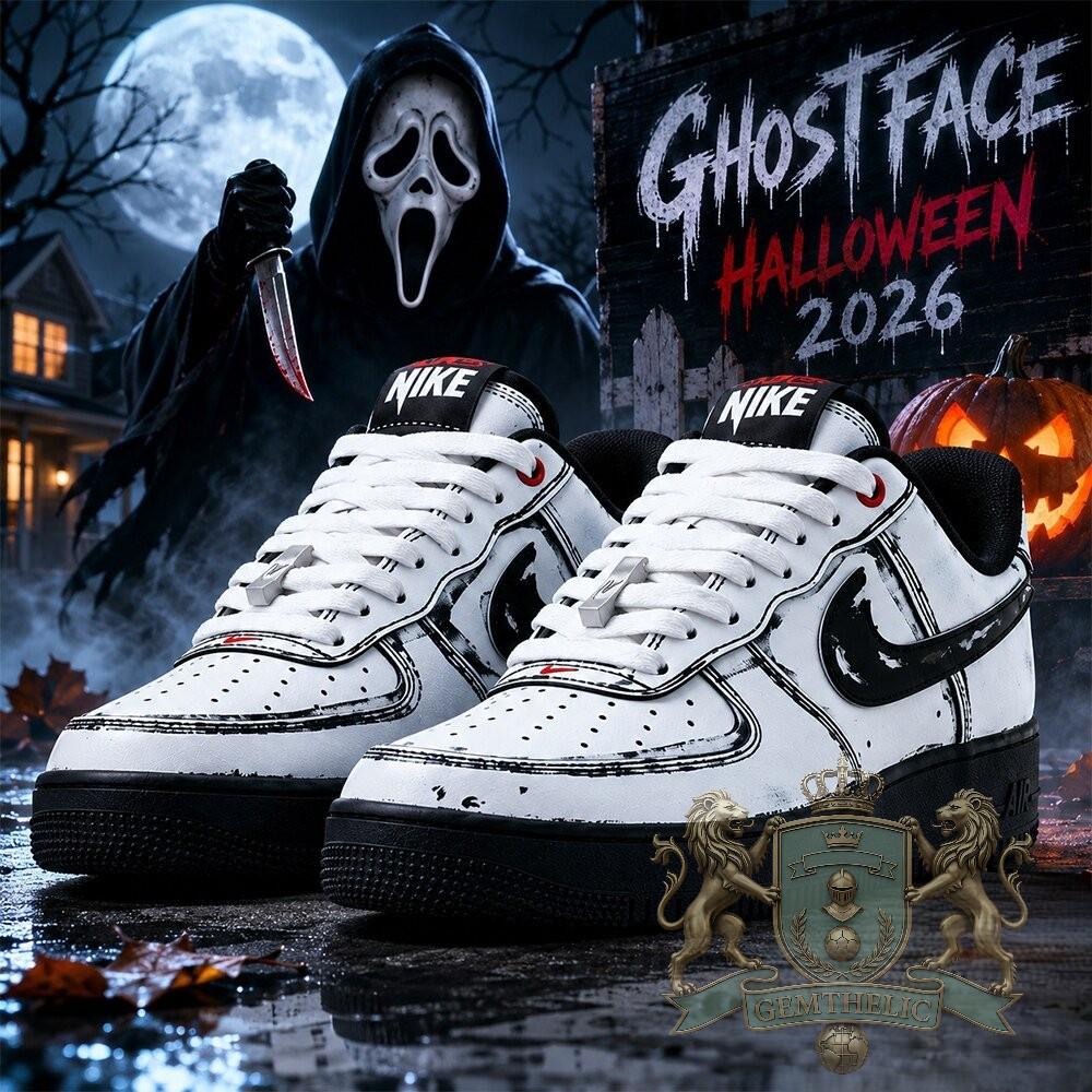 Ghost Face Halloween 2026 Custom Sneakers - Front View
