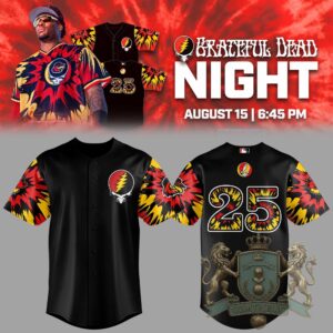 Grateful Dead 25 Steal Your Face Tie Dye Baseball Jersey