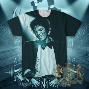 Michael Jackson Classic Portrait Music Notes T-Shirt